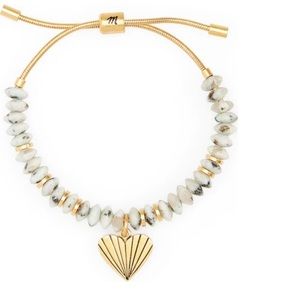 Madewell Beaded Slider Bracelet in Lotus Jasper